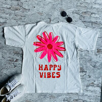 T-Shirt "Happy Vibes white" One Size