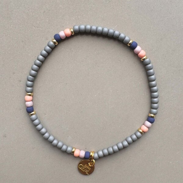 Armband Mini Roc "Graphit Peach" von Super Gem