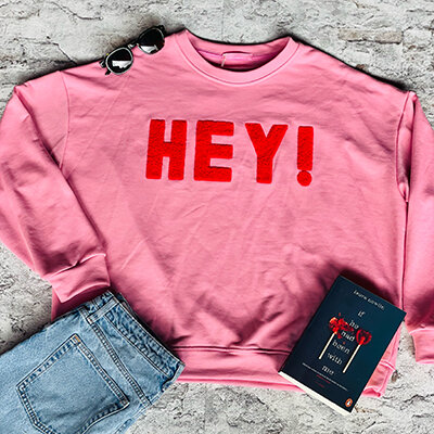 Sweatshirt "Hey" pink-rot One Size