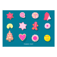 Postkarte luminous "Cookies Frohes Fest" von...