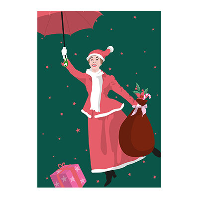 Postkarte pop art new generation "Magical Nanny" von Nobis Design