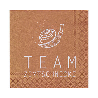 Cocktailserviette 25x25 "Team Zimtschnecke" von Räder