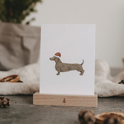 Postkarte "Christmas Dachshund" von Eulenschnitt