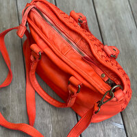 Geflochtene Leder-Handtasche "Vlora" orange