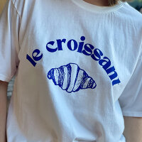 T-Shirt "Le Croissant" royalblau One Size