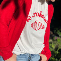 T-Shirt "Le Croissant" rot One Size