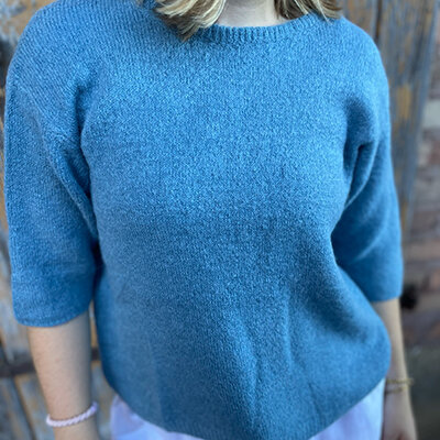 T-Shirt Pullover mit Alpaka "blau" von Sarah & Sally