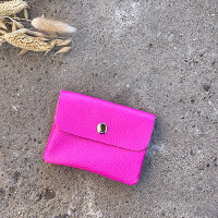 Leder-Portemonnaie S neonpink