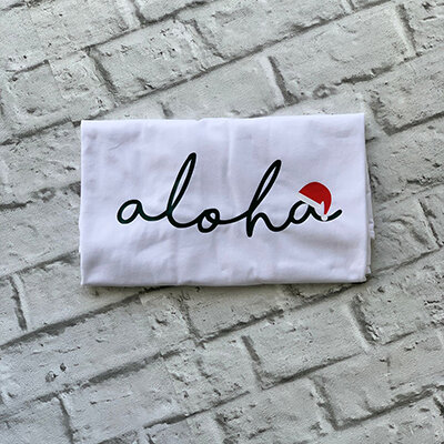 Limitiertes Oversize-Tshirt "Aloha mit Nikolausmütze" von Mellow Words - nur gegen Vorbestellung