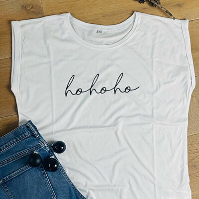 Oversize-Tshirt "ho ho ho" von Mellow Words M