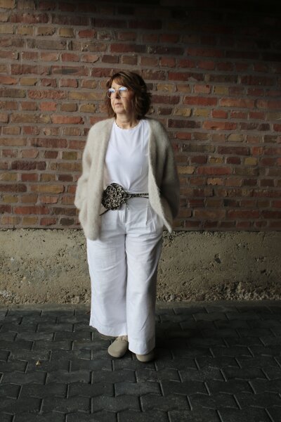 Mohair-Strickjacke "beige" One Size