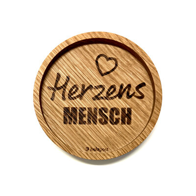 Holzuntersetzer von Holzpost - Herzensmensch