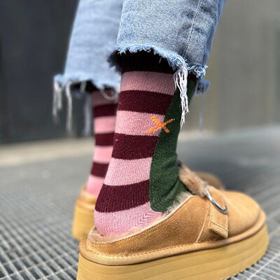 Socke Cross bordeaux-multi von Unio Hamburg 36-38