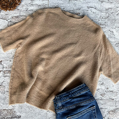 Kurzarmpullover Sina "taupe" One Size