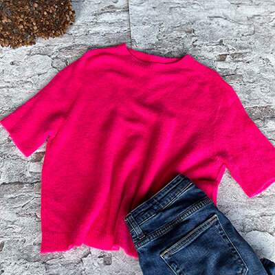 Kurzarmpullover Sina "neonpink" One Size