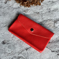 Leder-Portemonnaie L coral