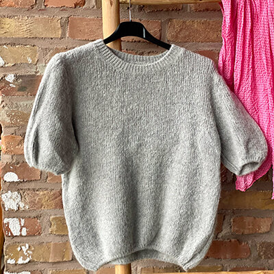 T-Shirt Pullover mit Alpaka "grau"