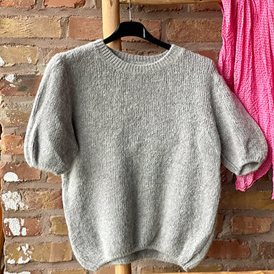 T-Shirt Pullover mit Alpaka "grau"