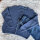 Strickjacke Sina mit Rundhals "blau" One Size