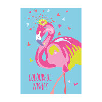 Postkarte Limoncella "Colourful Flamingo" von...