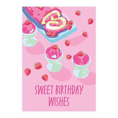 Postkarte Limoncella "Sweet Birthday Wishes" von Nobis Design