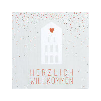 Serviette 33x33 "Herzlich Willkommen" von...