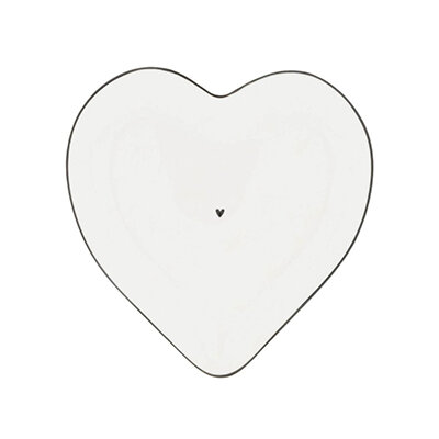 Herzteller "White/black Heart" von Bastion Collections
