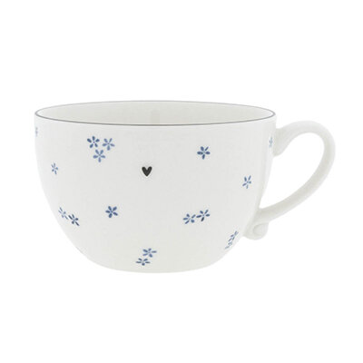 Suppentasse "Blue Daisies" weiß von Bastion Collections
