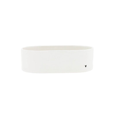 Tablett "oval white/with black heart" von Bastion Collections