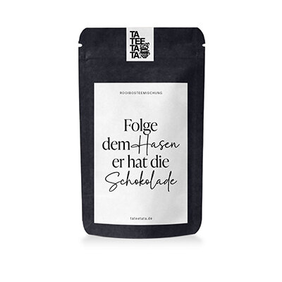 Tee "Folge dem Hasen - er hat die Schokolade" klein von TateeTaTa 15g
