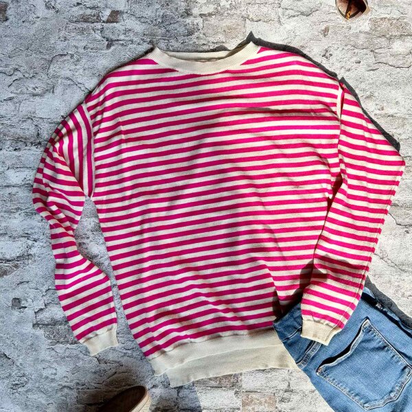 Baumwollshirt Streifen "pink-creme" One Size
