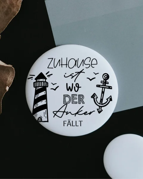 Magnet "Zuhause Ankerplatz" groß von Heldenglück