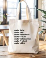 Tasche aus Canvas "Mehr Liebe" natur von...