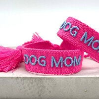 Statement-Armband "Dog Mom pink-blau" von...