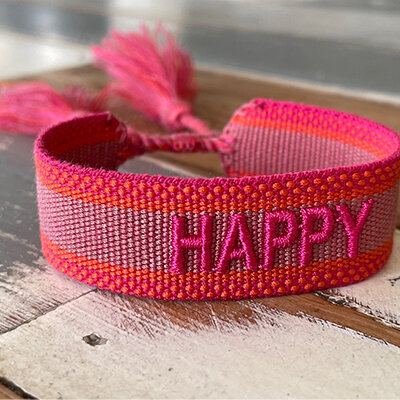 Statement-Armband "Happy pink-rot" von Parsley & Pepper