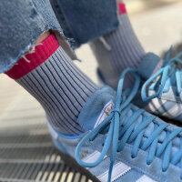 Socke Mini Stripe barbie-blue von Unio Hamburg 36-38