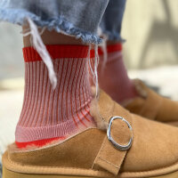 Socke Mini Stripe orange-peach von Unio Hamburg 36-38