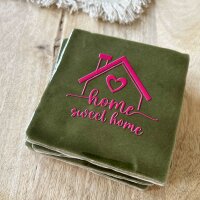 Bunte Fliese "home sweet home khaki-pink" von Yett