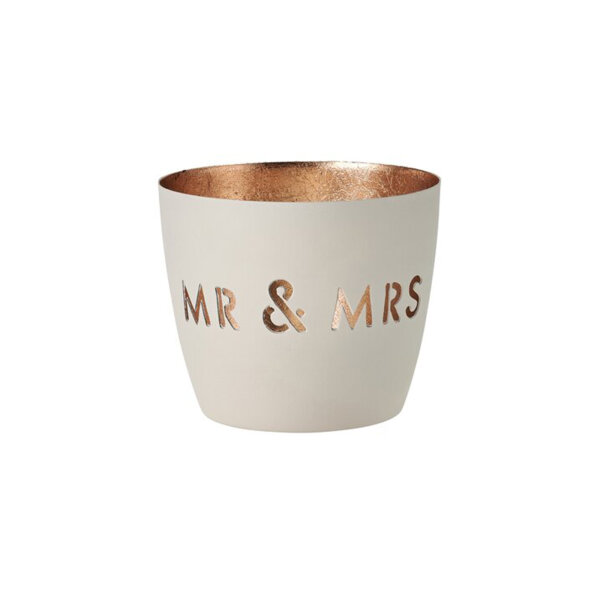 Windlicht Madras "Mr & Mrs" weiß/gold von Giftcompany