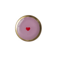 Glasteller Love Plates Herz rund rosa von Giftcompany