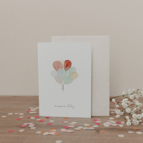 Klappkarte "Luftballons" von Eulenschnitt