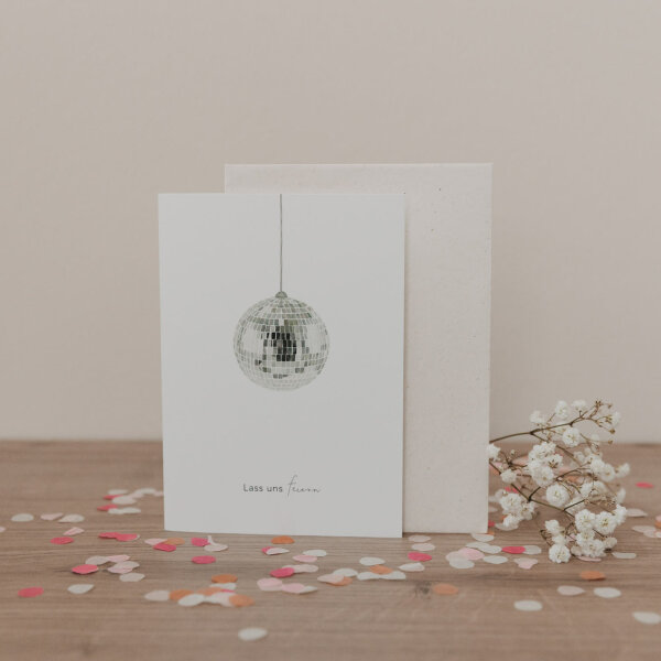 Klappkarte "Diskokugel" von Eulenschnitt