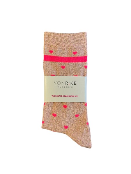 Socke Glitzer "Herz neonpink´" von VON RIKE