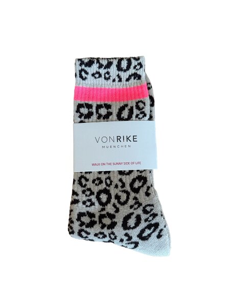 Socke Leopard "beige-braun" von VON RIKE 35-38