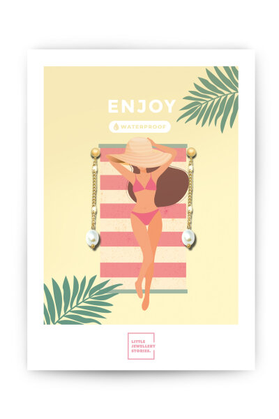 Ohrstecker Miami "Enjoy" gold von Little Jewelleries Stories