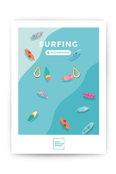 Ohrstecker Miami "Surfing" gold von Little Jewelleries Stories