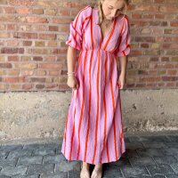 Maxi-Musselinkleid "Streifen rosa-orange" One Size