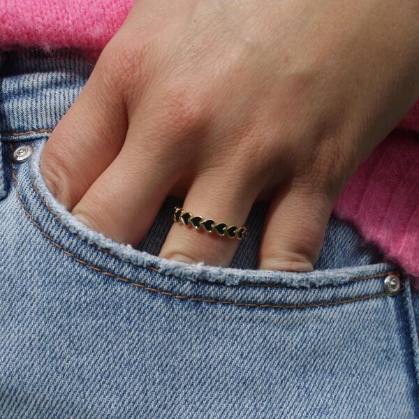 Ring Herzen "schwarz"