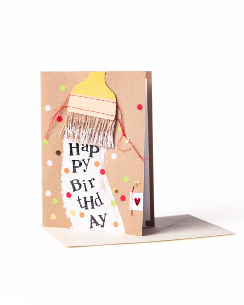 Pinsel Karte "Happy Birthday" von Good old friends