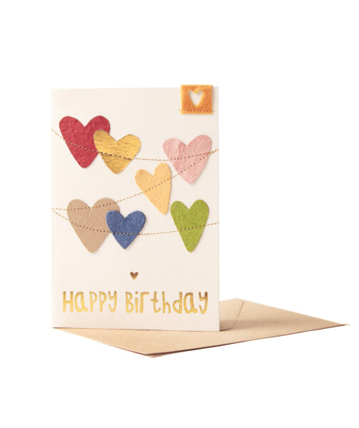 Herzchen Karte "Happy Birthday" von Good old friends